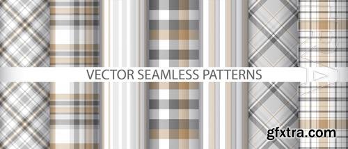 Vector set vector check background texture plaid textile fabric seamless pattern tartan