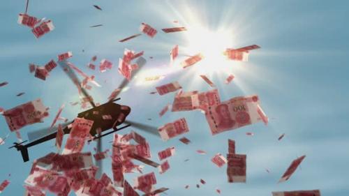 Videohive - Chinese yuan Renminbi 100 banknotes helicopter money dropping - 42947212 - 42947212