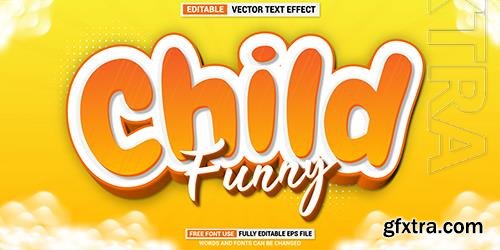 Vector yellow child text effect