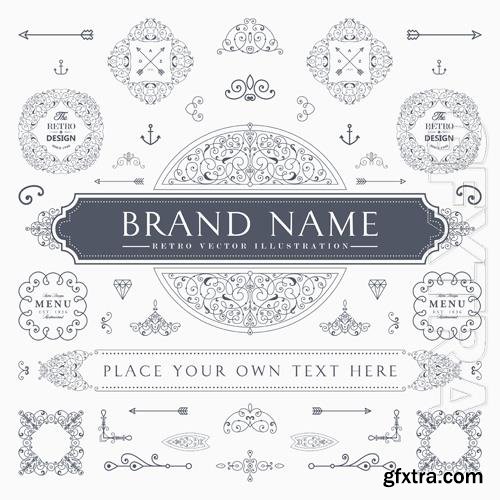 Vector ornamental frames for brand
