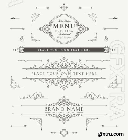 Vector vintage ornamental template design