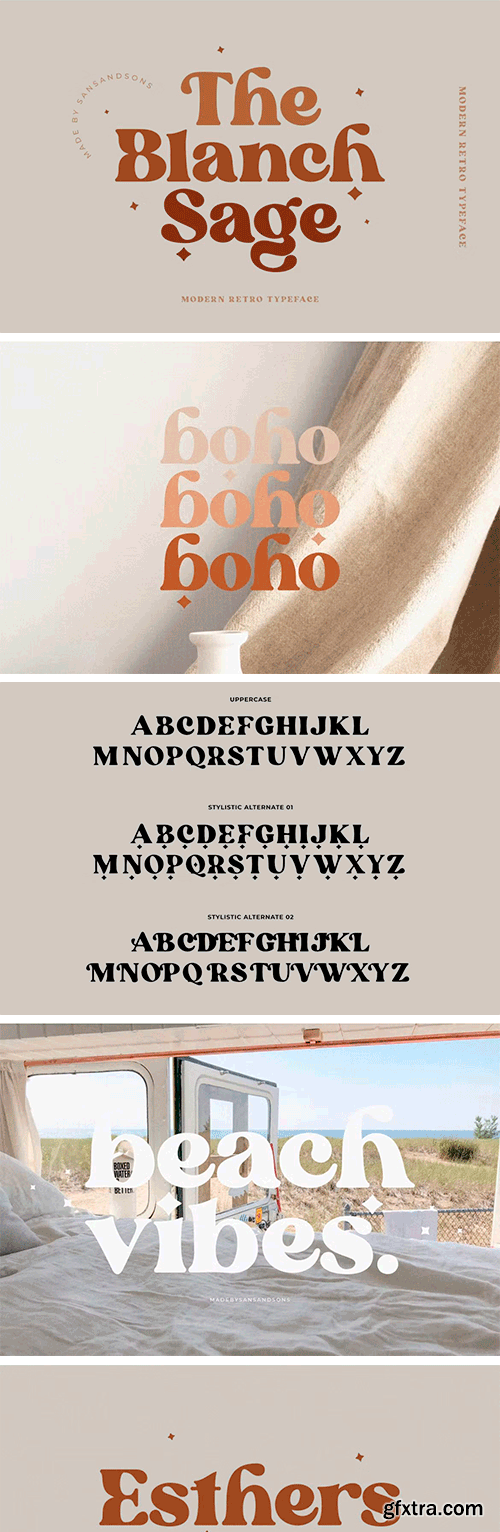 Blanch Sage - Retro Font Blanch Sage - Retro Font