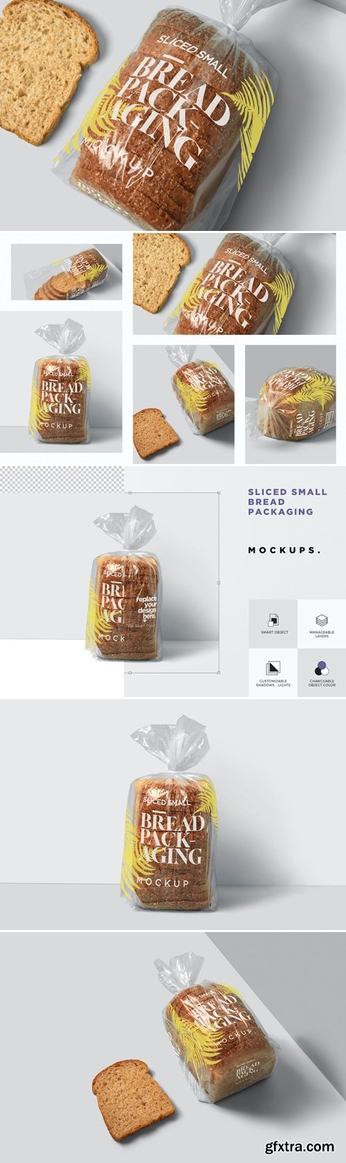 Sliced Small Bread Packaging Mockups SKSTNDK » GFxtra