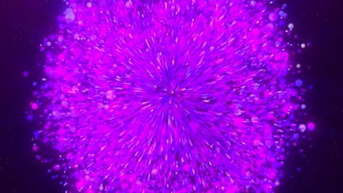 Videohive - Magic Pink Animation with Sphere of Particles and Rays Becoming Smaller - 42983668 - 42983668