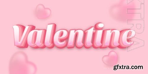 Vector valentine text editable 3d shine font style