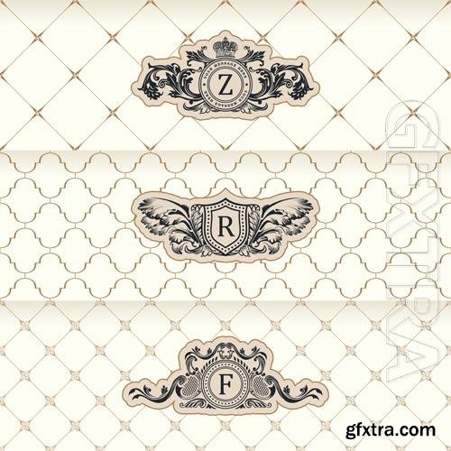 Vector design labels and horizontal frames packaging on seamless background Vector design labels and horizontal frames packaging on seamless background