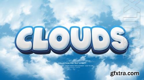 PSD clouds 3d custom text effect PSD clouds 3d custom text effect