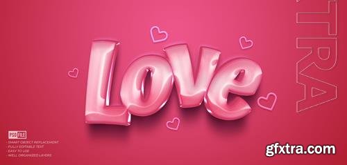 PSD love 3d style with custom text editable font style effect PSD love 3d style with custom text editable font style effect