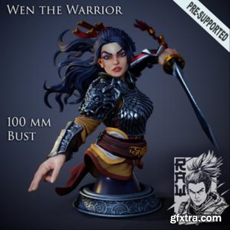 Wen – Warrior Bust – 3D Print Model