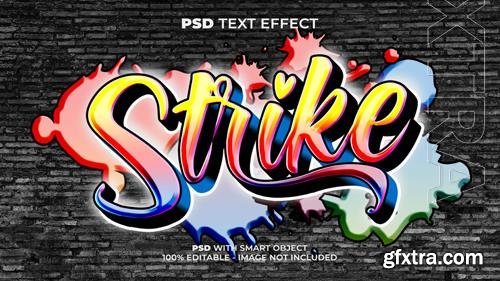 PSD graffiti text effect strike style, editable text effect PSD graffiti text effect strike style, editable text effect