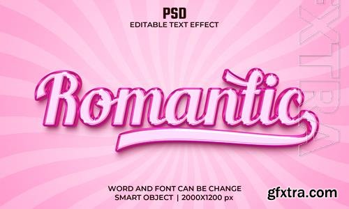 PSD romantic pink color 3d editable text effect premium psd with background PSD romantic pink color 3d editable text effect premium psd with background
