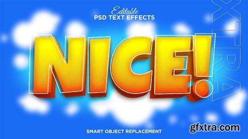 PSD modern bold cartoon text effect with blue sky background PSD modern bold cartoon text effect with blue sky background