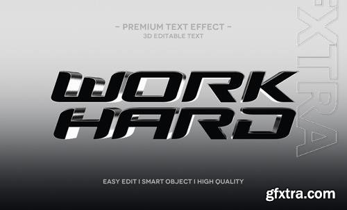 Work hard 3d text effect template Premium Psd Work hard 3d text effect template Premium Psd