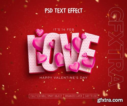 PSD valentine's love editable text effect PSD valentine's love editable text effect