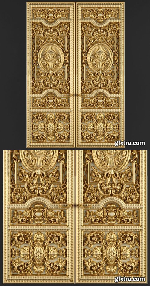 Luxury Classic baroque carved door