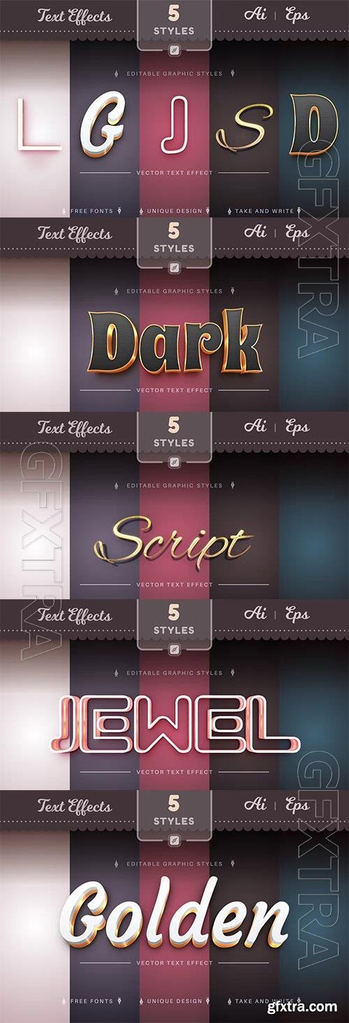 Set 5 Golden Editable Text Effects, Font Styles Set 5 Golden Editable Text Effects, Font Styles