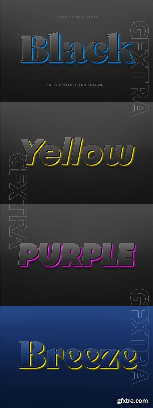 Neon light vector text effect Neon light vector text effect