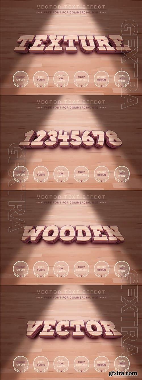 Wood texture - editable text effect, font style