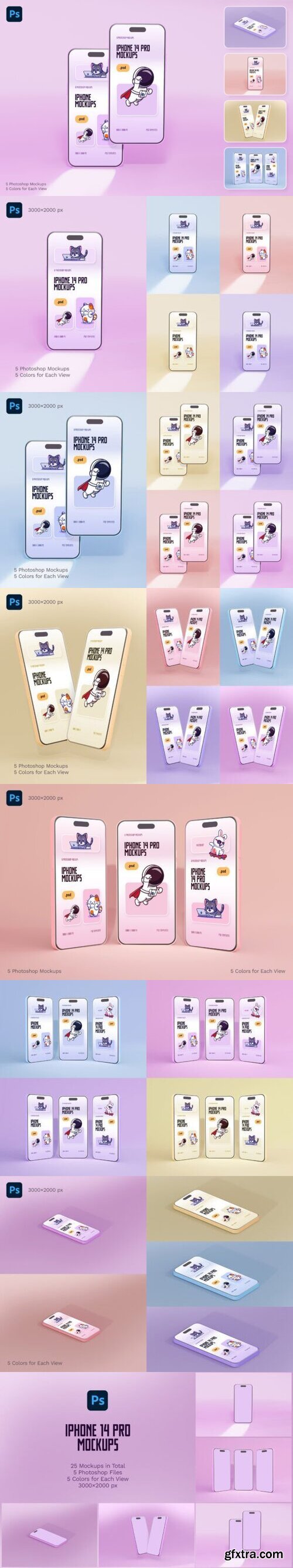 CreativeMarket - IPhone 14 Pro Mockups 12640616