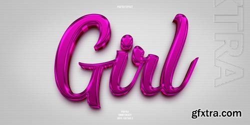 PSD girl 3d editable text effect