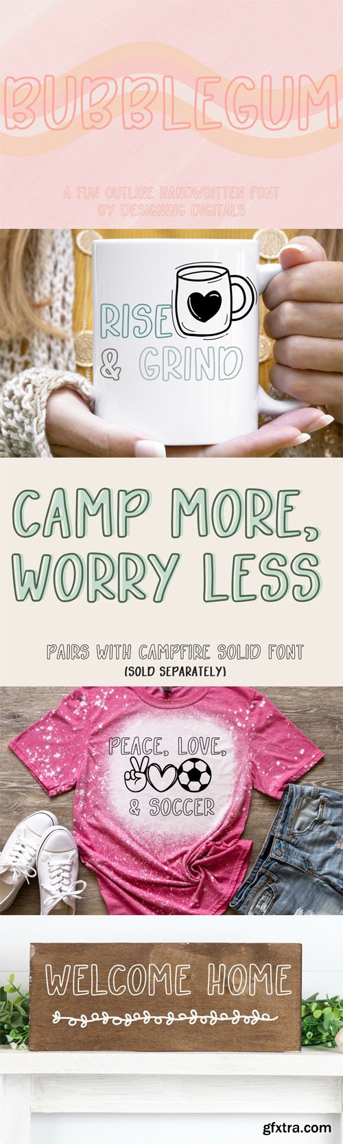 BubbleGum - Fun Outline Sans Serif Font BubbleGum - Fun Outline Sans Serif Font