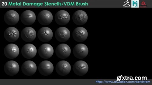 Artstation - 20 Metal Damage Stencils/VDM Brushes (Pack1)