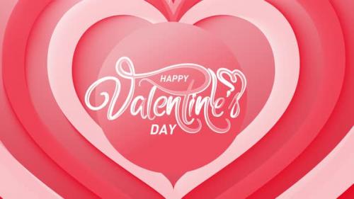 Videohive - Happy Valentines Day Heart Romantic Loop Background Red - 43105051 - 43105051