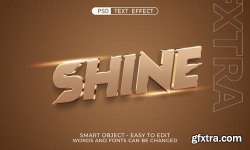 PSD shine 3d editable text effect premium psd with background