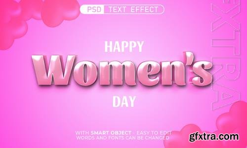 PSD editable text effect happy women's day 3d style
