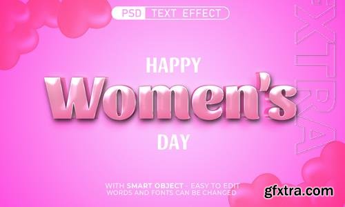 PSD editable text effect happy women's day 3d style