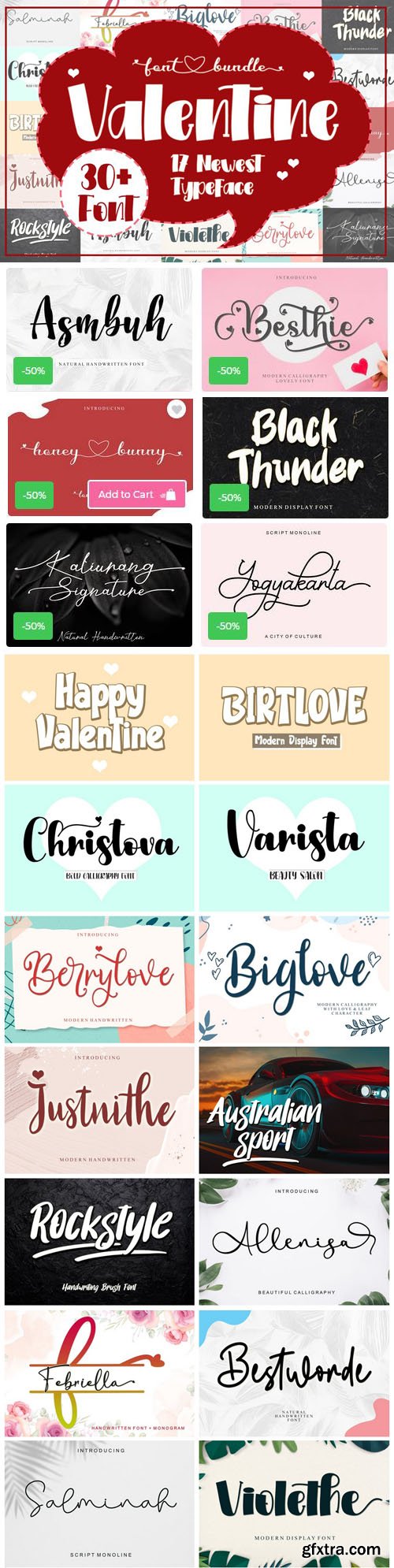 Newest Valentine Font Bundle