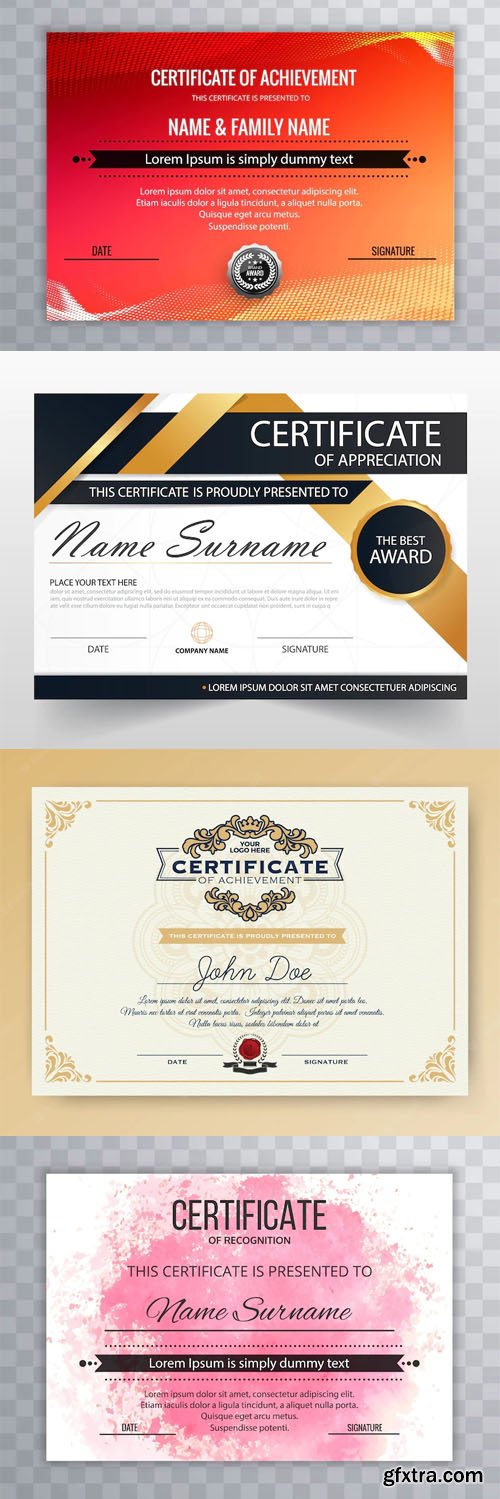 Modern Certificates Collection - 17 Vector Design Templates Modern Certificates Collection - 17 Vector Design Templates
