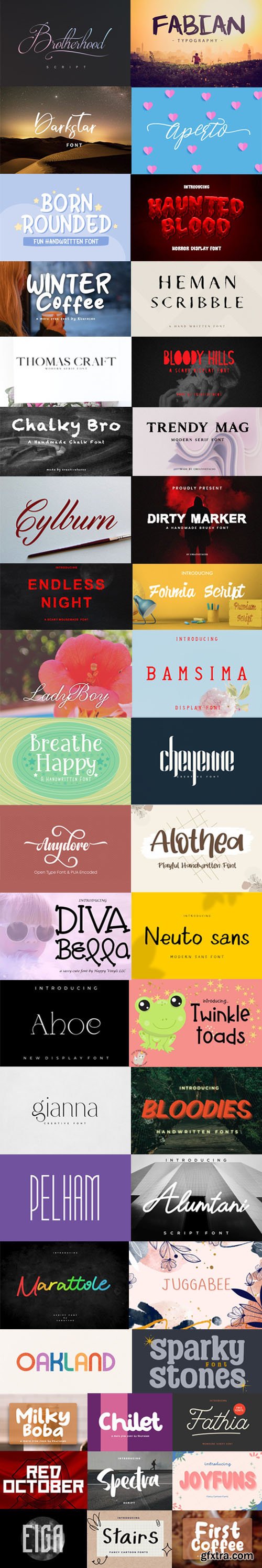 JAN-2023 Font Bundle Vol.1 [46 Fonts]