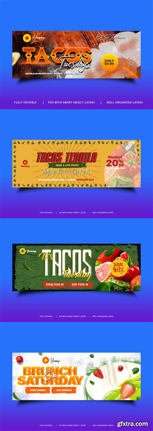 Restaurant Facebook Covers PSD Design Templates Restaurant Facebook Covers PSD Design Templates
