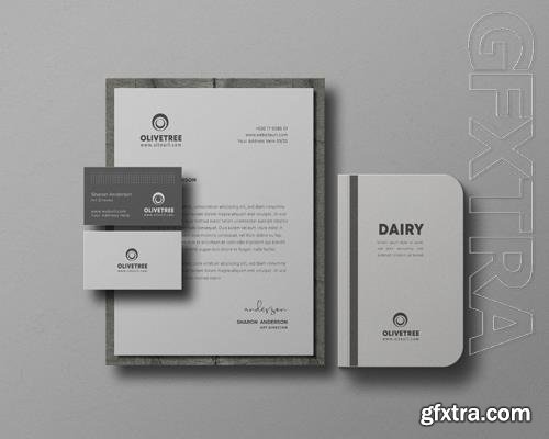 PSD stationery set mockup gray and white design