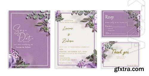 PSD wedding invitation watercolor style vol 2