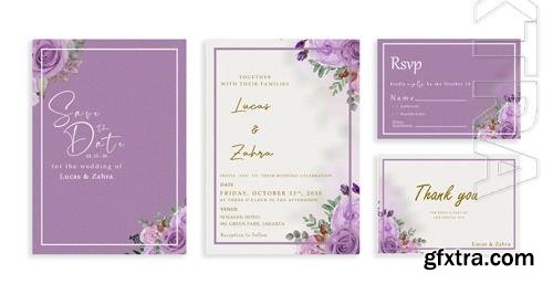PSD wedding invitation watercolor style vol 4