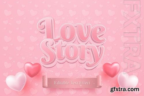 Love story 3d editable text effect in pink color