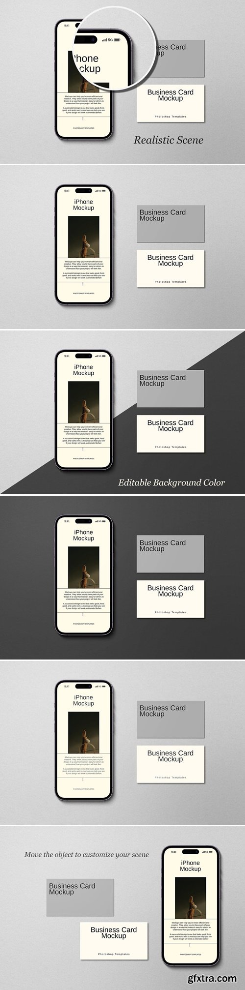 iPhone 14 Pro Max and Business Card Mockup DPMUYHJ