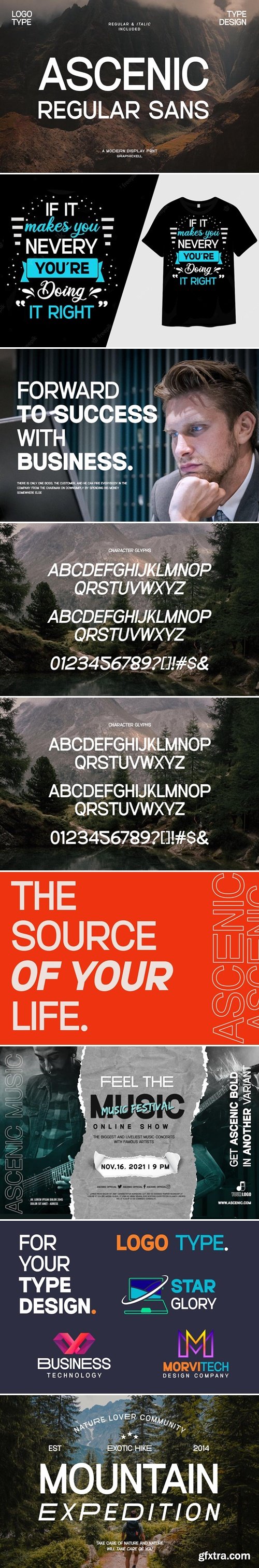 Ascenic Regular Sans Font Typeface