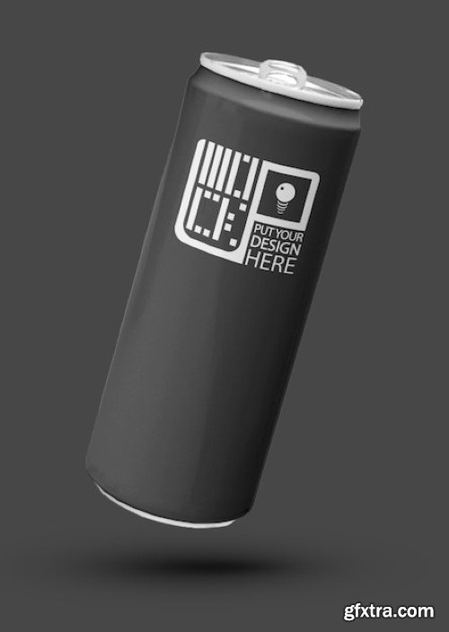 Floating can with any color mockup