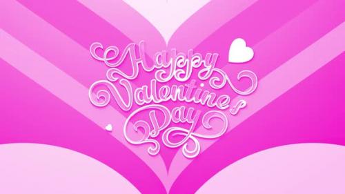 Videohive - Happy Valentines Day typography pink heart animation looped - 43107108 - 43107108