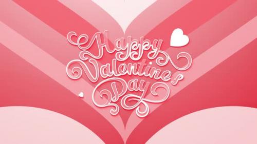 Videohive - Happy Valentines Day typography red heart animation looped - 43107109 - 43107109