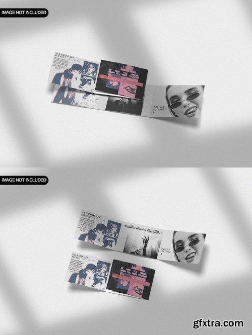 Psd minimalist landscape trifold mockup