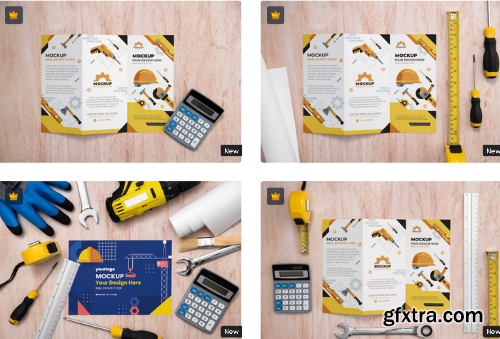 PSD top view over real estate flyer