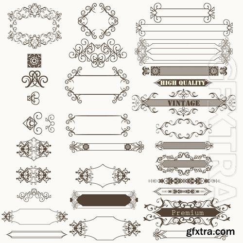 Vector elegant ornamental elements