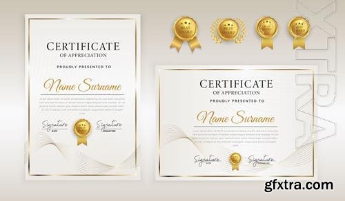 Vector abstract white and gold luxury certificate 