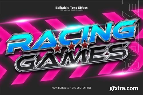 Vector racing game editable text effect in modern trend style