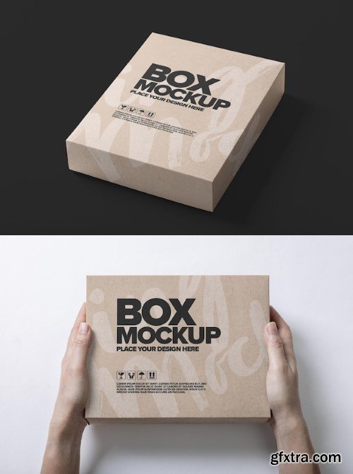 Box packaging mockup template