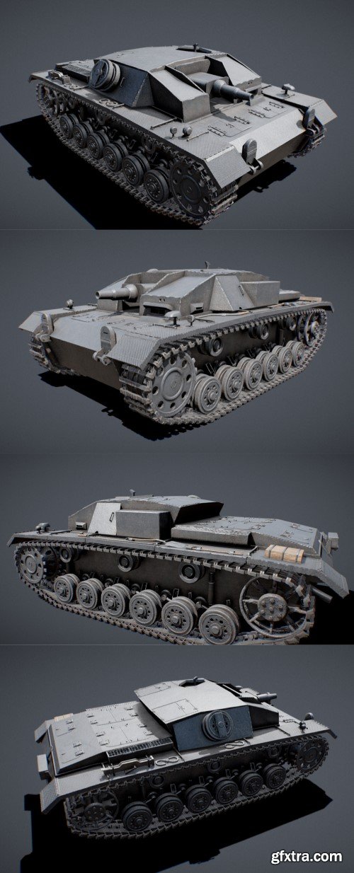 StuG III WW2 German Tank Destroyer 3d model » GFxtra